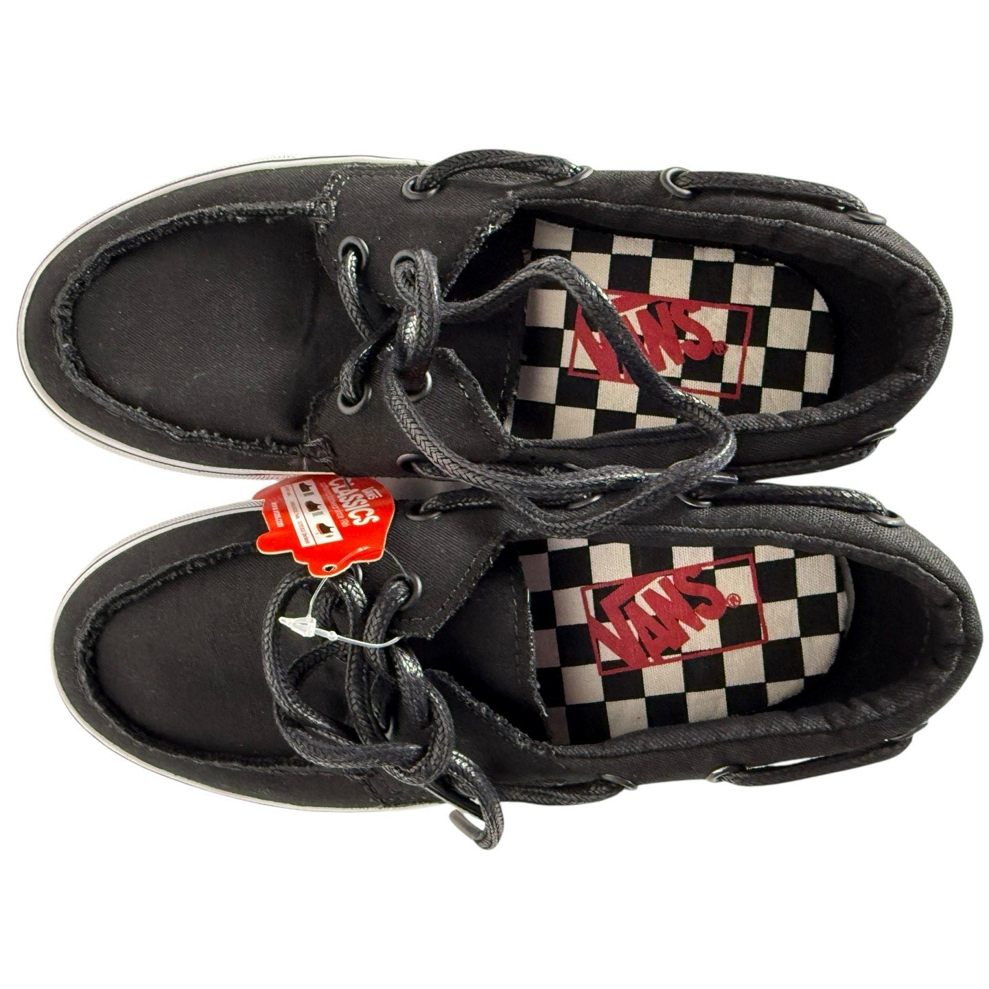 NWT Van's Zapato Del Barco Black Suede Size 4.5 mens / 6 womens Boat shoe