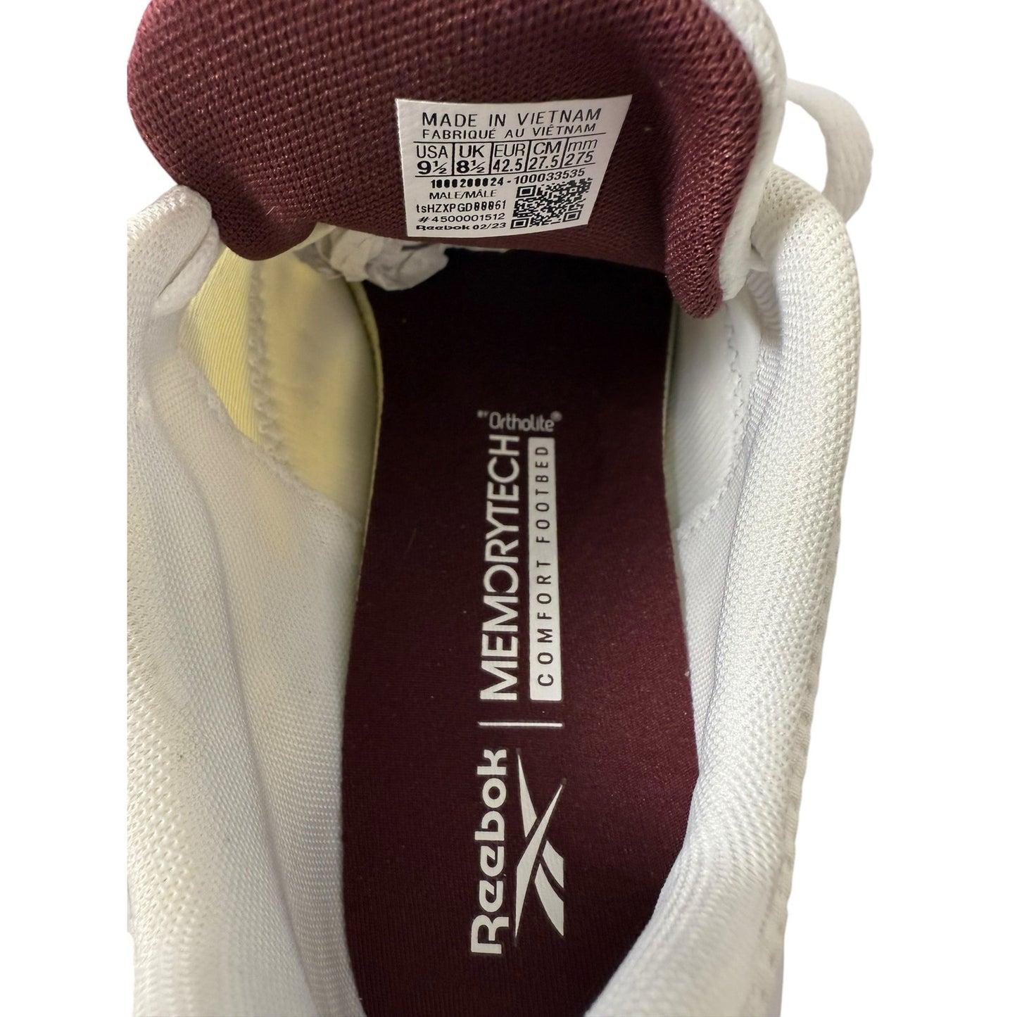 Reebok NFX Trainer Mens 9.5 White Canvas Lace Up Athletic Cross Training Shoes