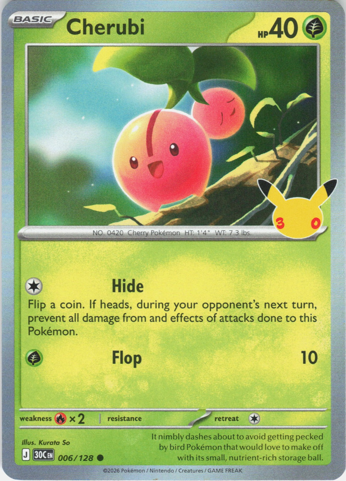 Cherubi Holo Common ME: 30th Celebration 006/128 NM