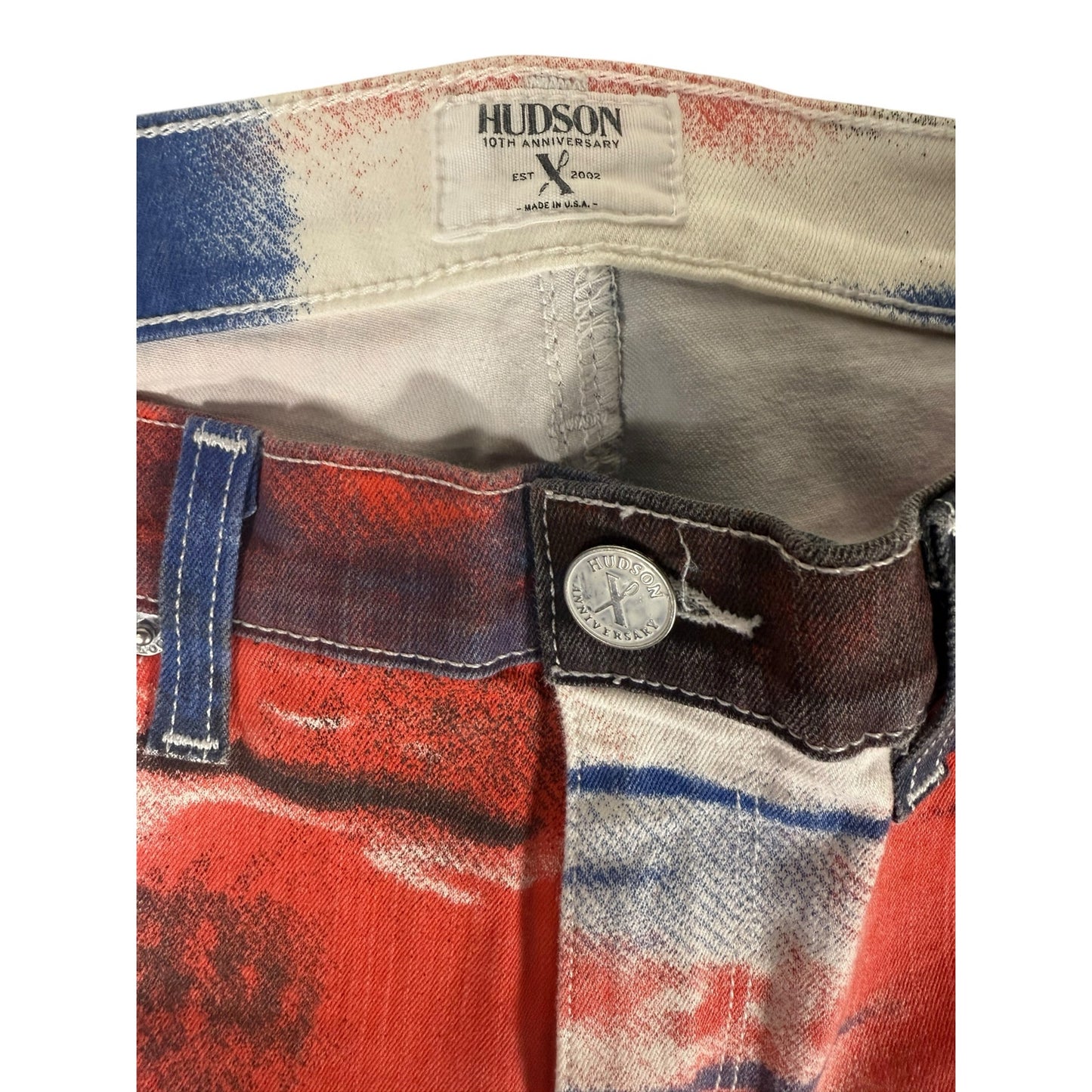 Hudson Jeans Women's 27 Red, White, Blue 10th Anniversary Skinny Patriotic