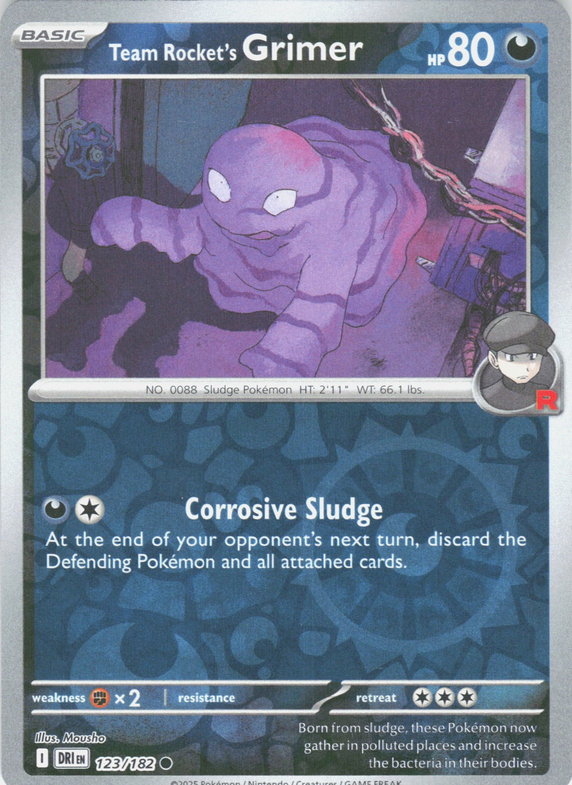 Team Rocket's Grimer Reverse Holo Common SV10: Destined Rivals 123/182 NM