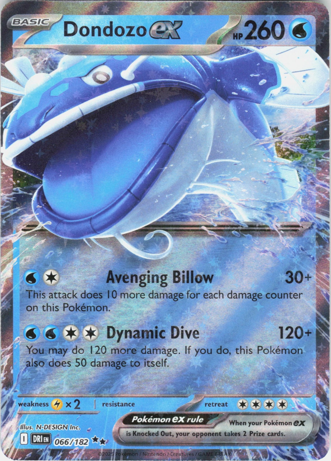 Dondozo ex Holo Double Rare SV10: Destined Rivals 066/182 NM
