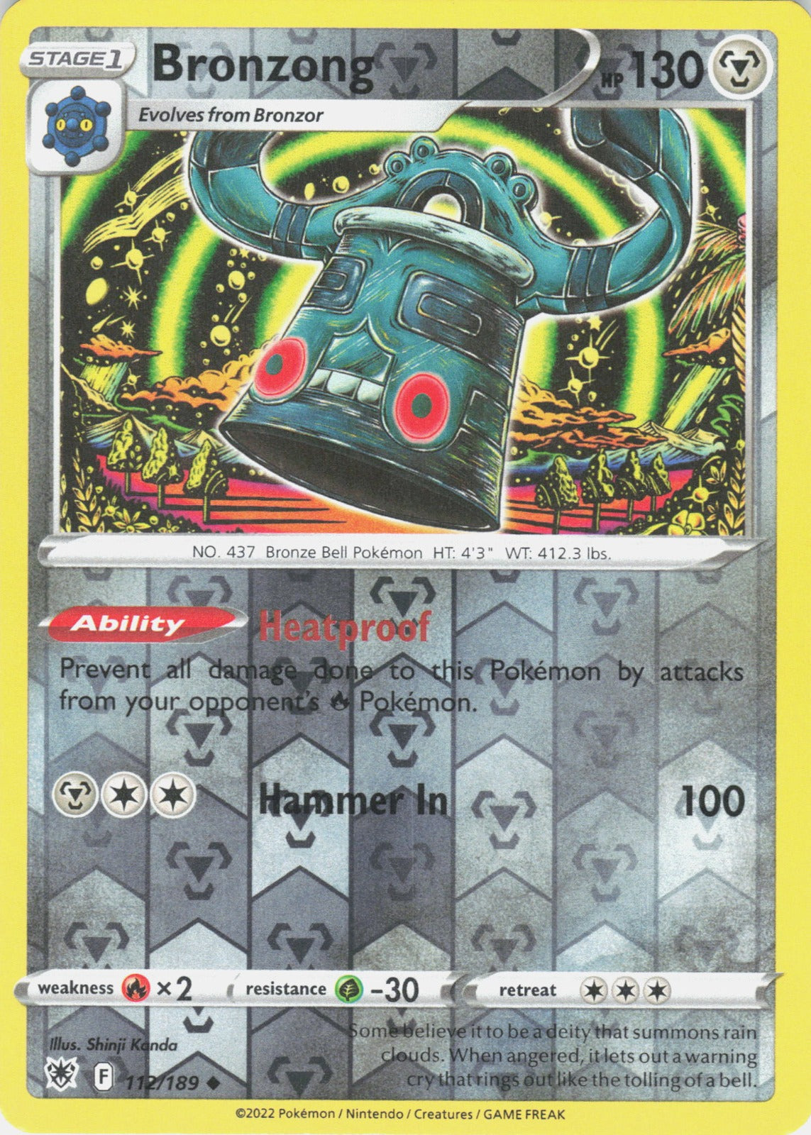 Bronzong Reverse Holo Uncommon SWSH10: Astral Radiance 112/189 NM