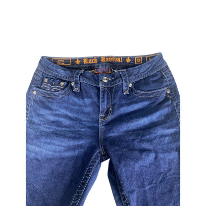 Women Rock Revival Jessica Flap Pocket jeans size 28