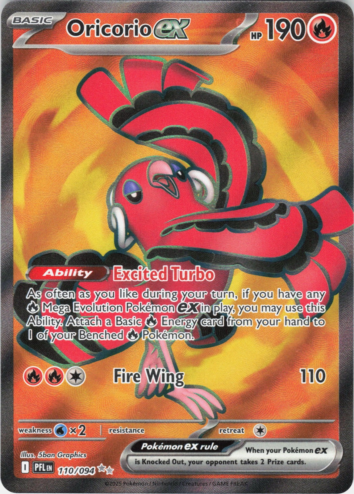 Oricorio ex Holo Ultra Rare ME02: Phantasmal Flames 110/094 NM