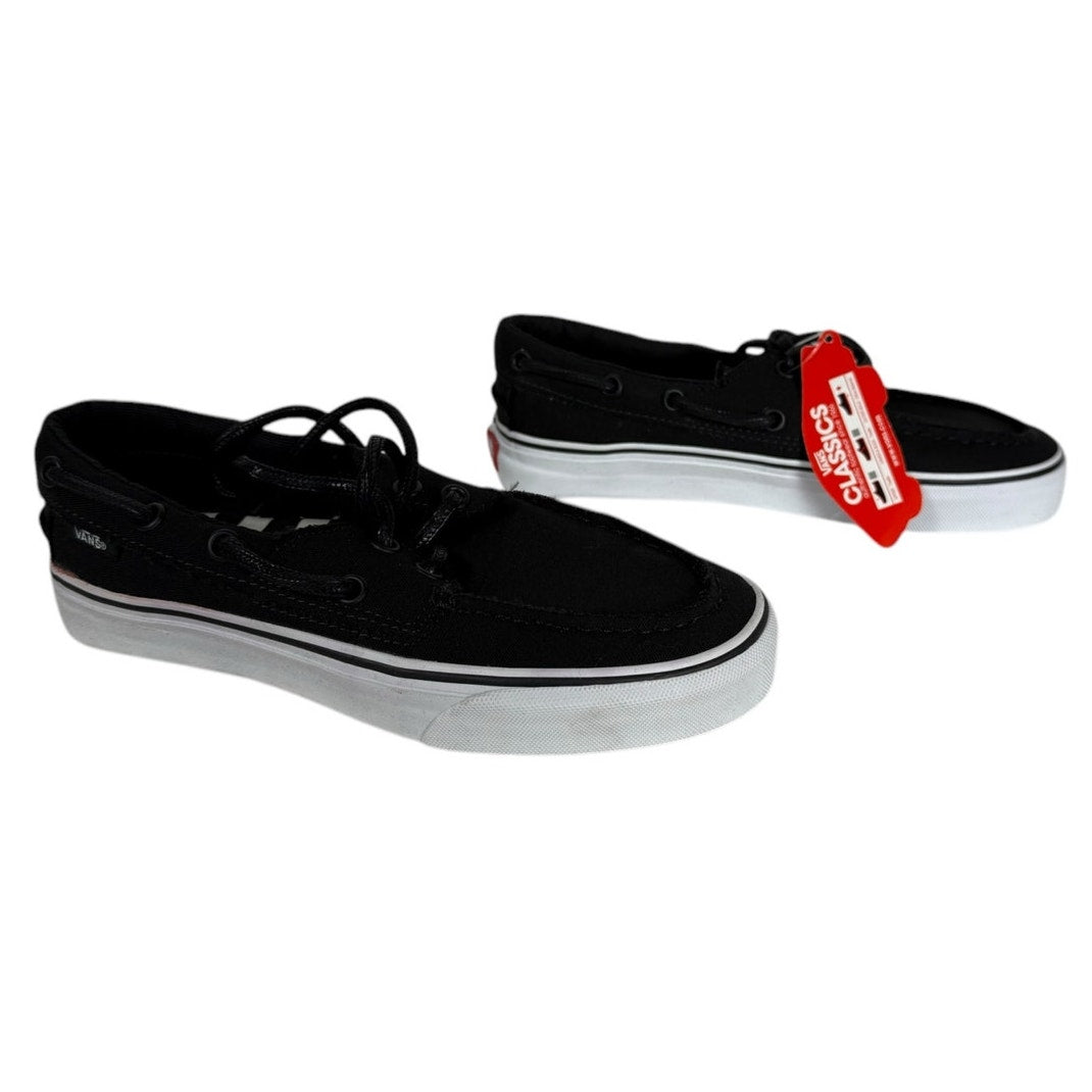 NWT Van's Zapato Del Barco Black Suede Size 4.5 mens / 6 womens Boat shoe