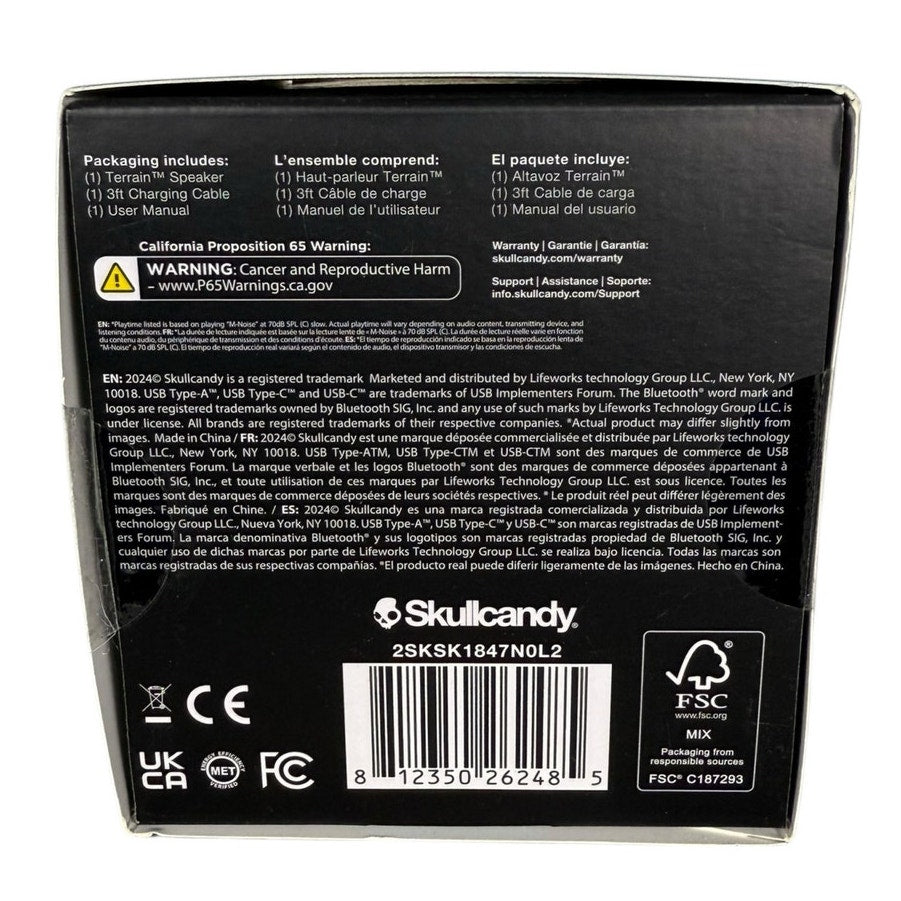 Skullcandy Terrain Large XT Compact Tough Wireless Speaker, Black / Blue