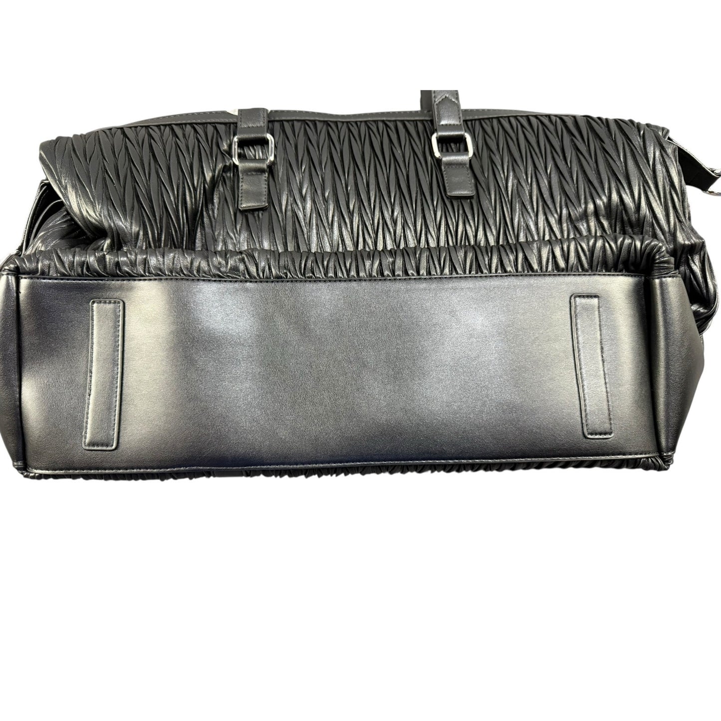 New Women's Knit Leather Large Black Tote shoulder bag with strap