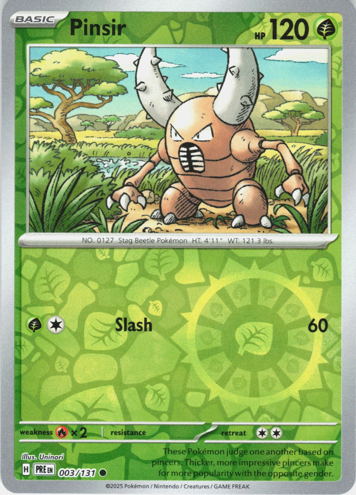 Pinsir Reverse Holo Common SV: Prismatic Evolutions 003/131 NM