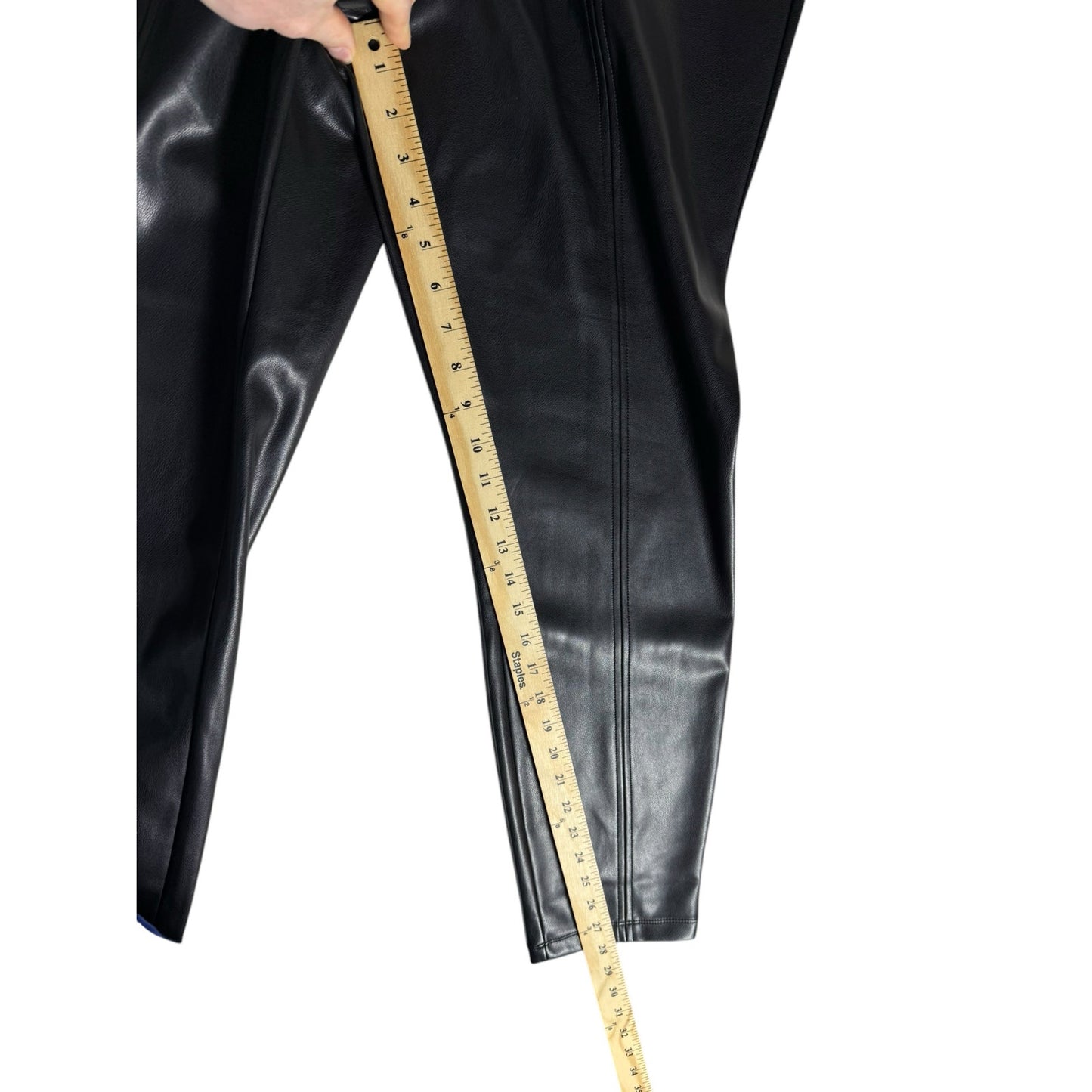 NWT Marc New York Women's Faux Leather Pants Size 1X High Rise Black Skinny