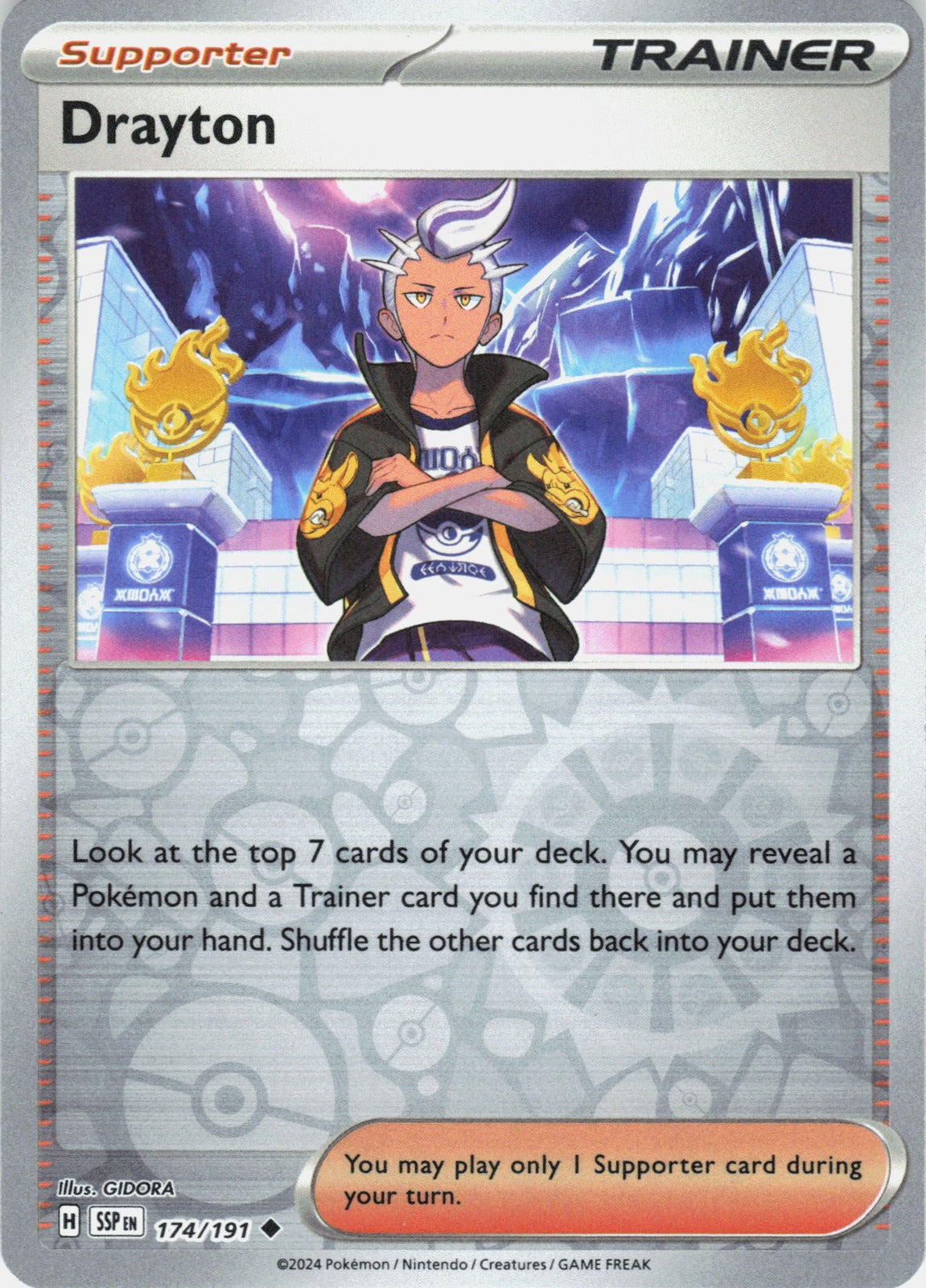 Drayton Reverse Holo Uncommon SV08: Surging Sparks 174/191 NM