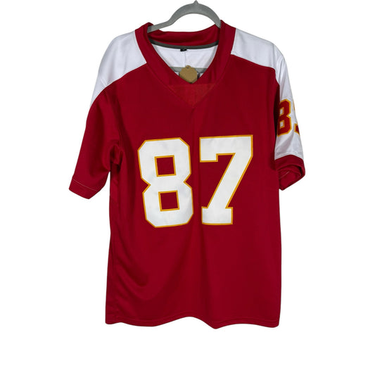 Travis Kelce Men's Jersey #87 Chiefs Red Size Medium