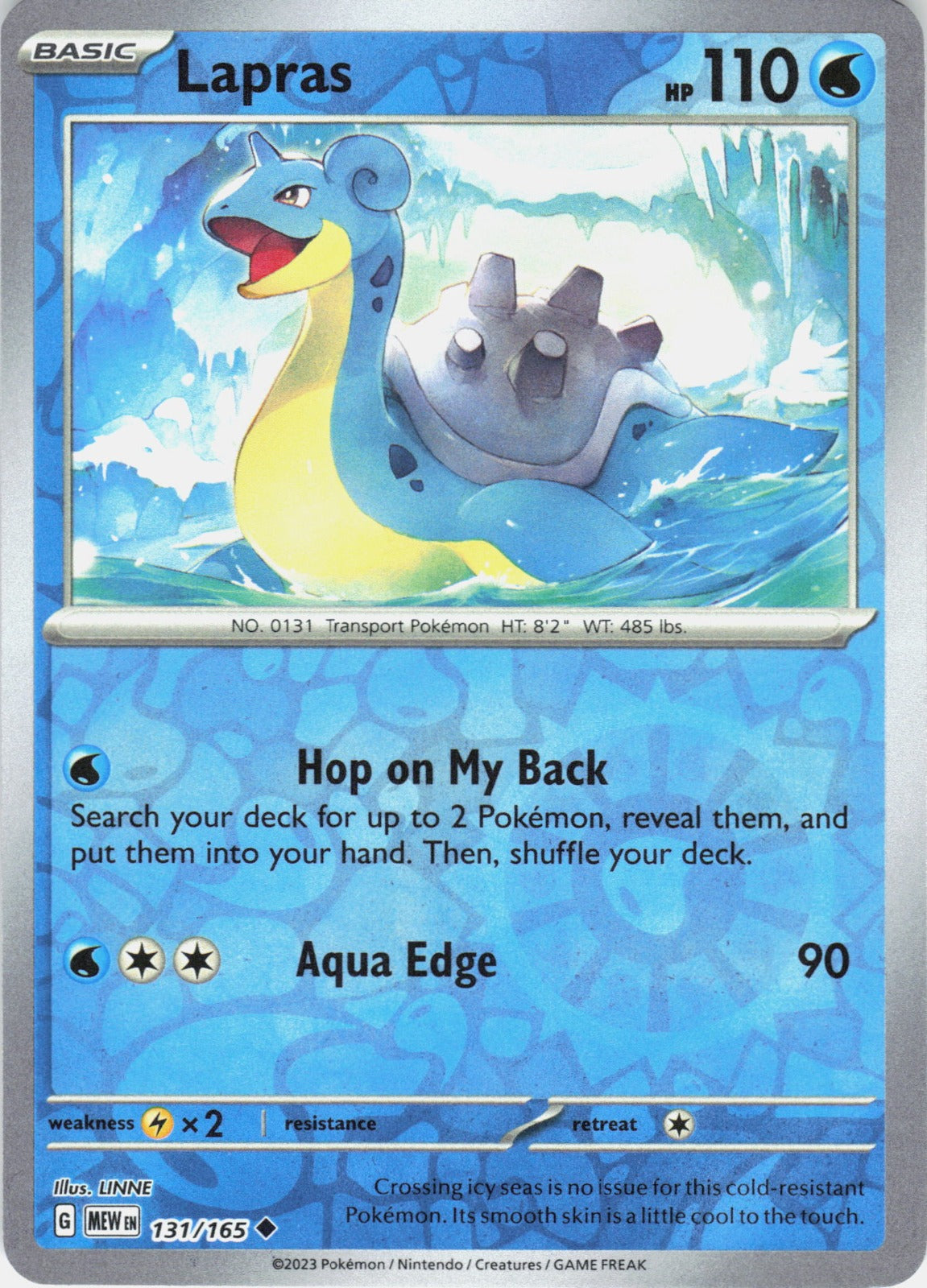 Lapras Reverse Holo Uncommon SV: Scarlet & Violet 151 131/165 NM