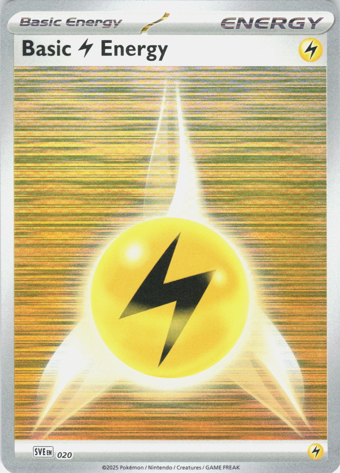 Basic Lightning Energy Reverse Holo Common SVE: Scarlet & Violet Energies 020 NM