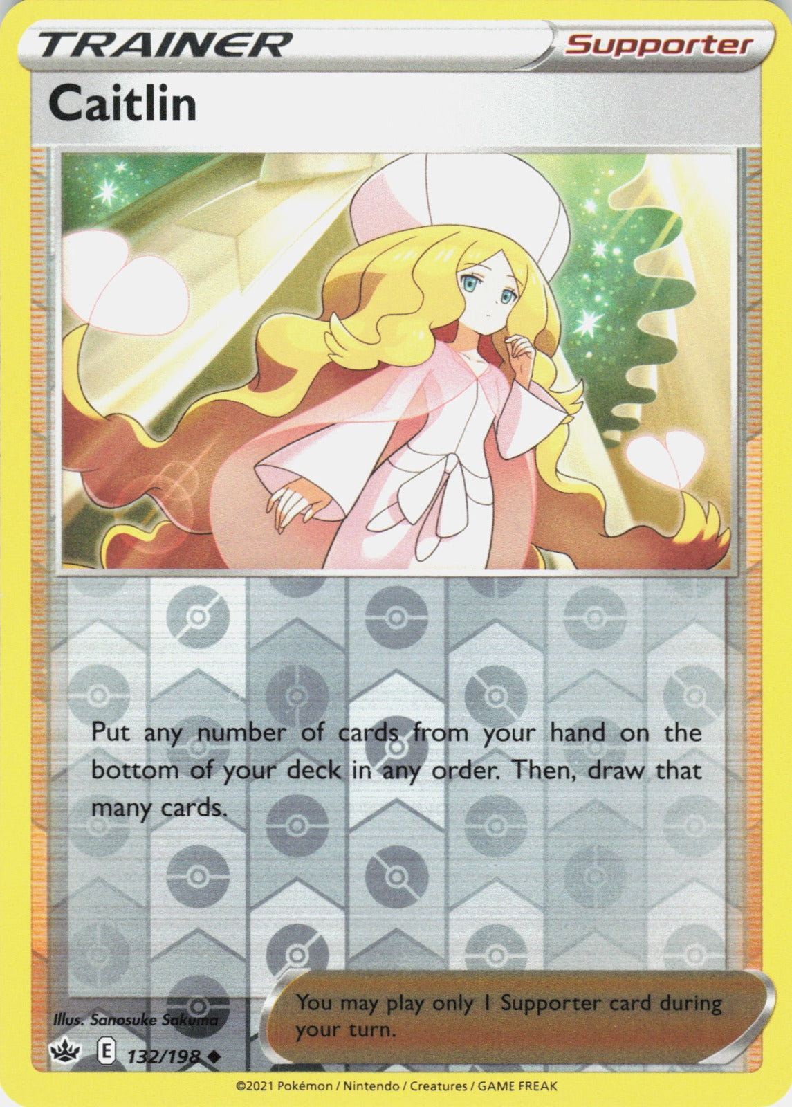 Caitlin Reverse Holo Uncommon SWSH06: Chilling Reign 132/198 NM