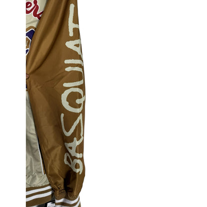 NWT Men's Members Only Jean Michel Basquat Brown Varsity Windbreaker Size M