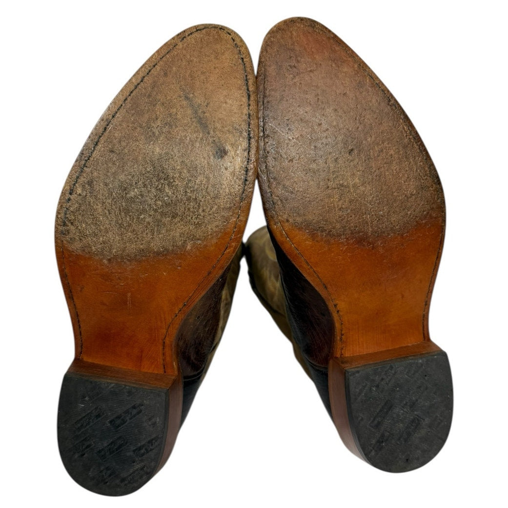 Tony Lama Ostrich Leather Cowboy Boots - Men's Size 10EE