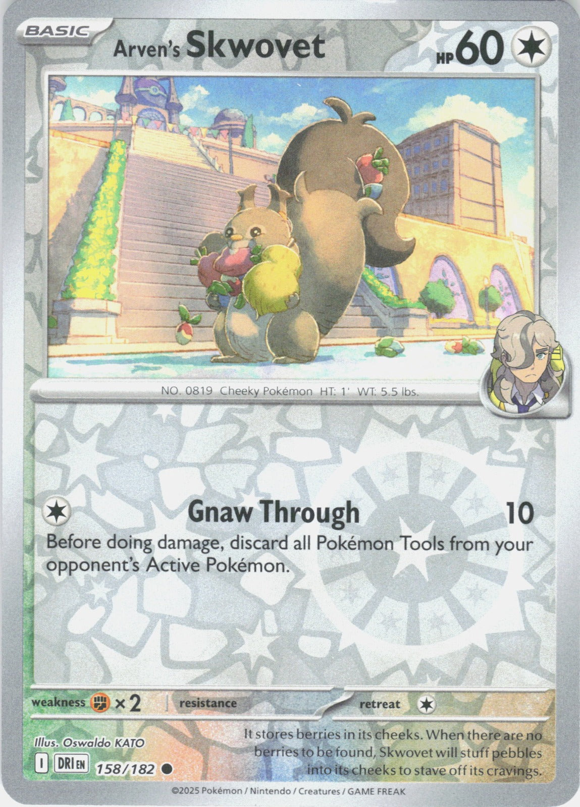 Arven's Skwovet Reverse Holo Common SV10: Destined Rivals 158/182 NM