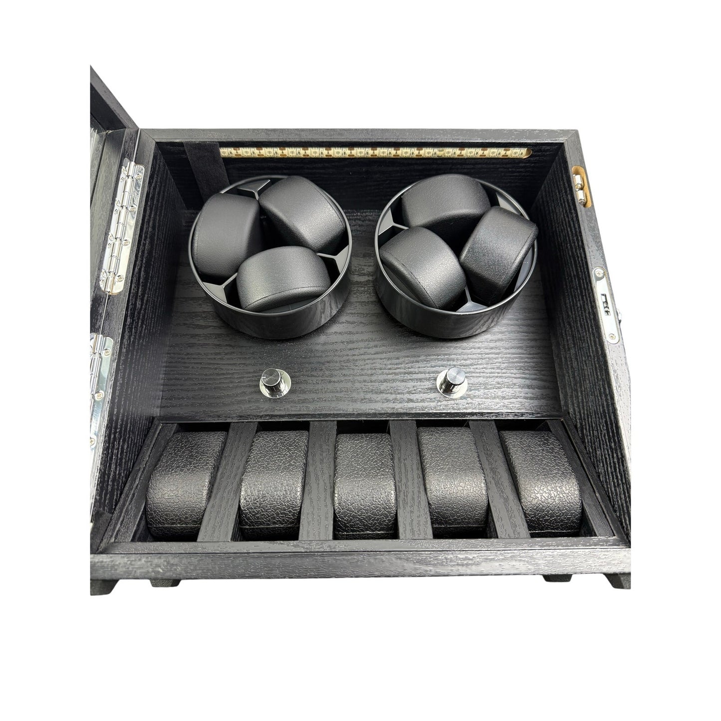 Oryx Watch Winder for 4/6/9 Automatic Watches Rotating Box with LED Light Black