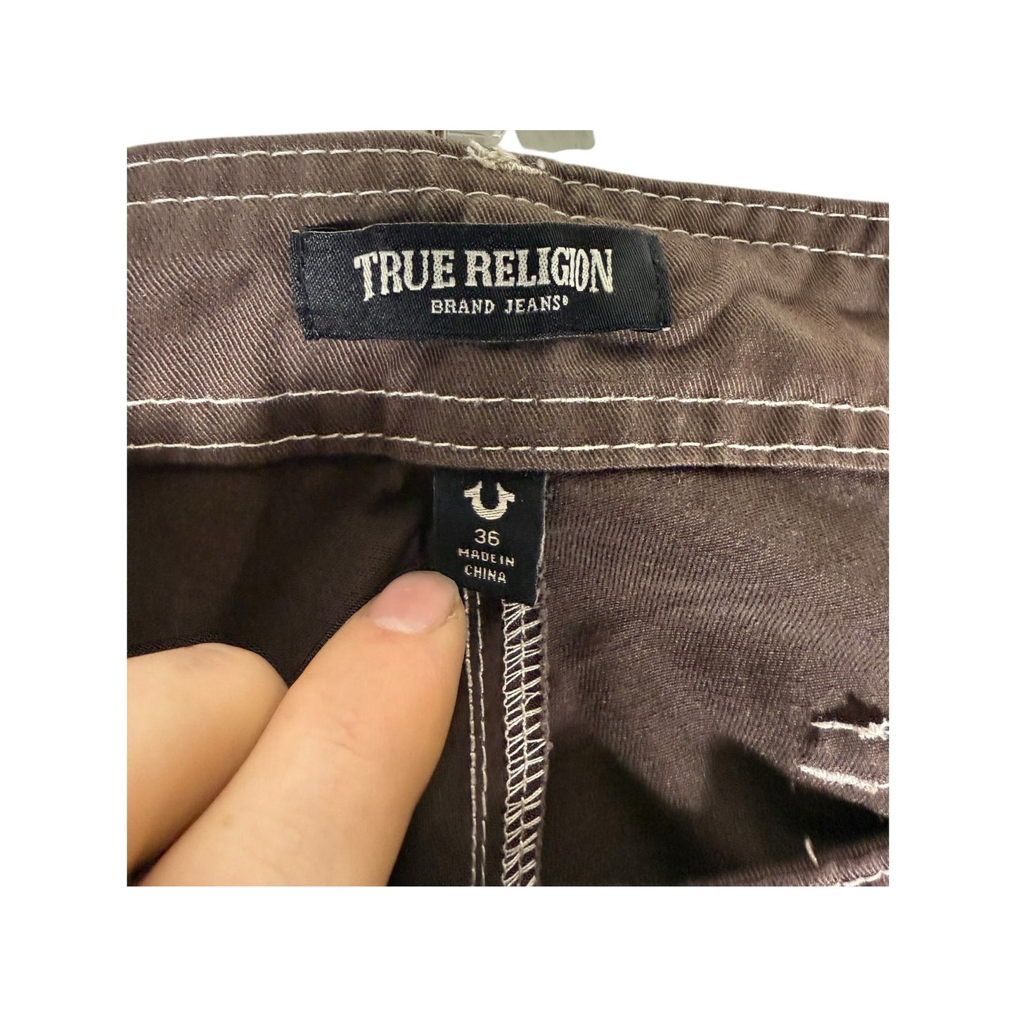 True Religion Brand Jeans 108335 Men's Bracken Brown Cargo Pants Size 36