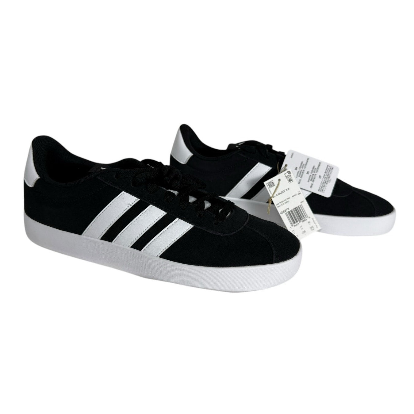 NWT Adidas Sneakers Men's VL Court 3.0 Black / White 11.5 Skateboarding