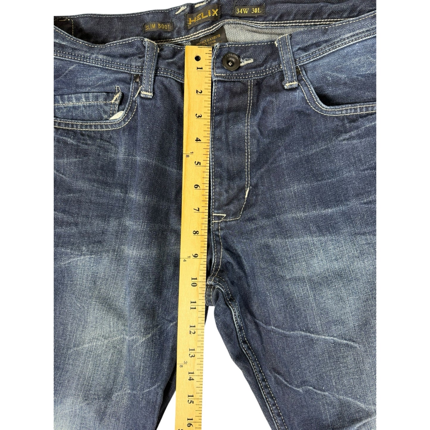 Helix Jeans Men's Slim Bootcut Blue 34 x 30