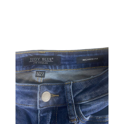 Women's Judy Blue relaxed Fit Distressed Blue Jeans Size 5/27