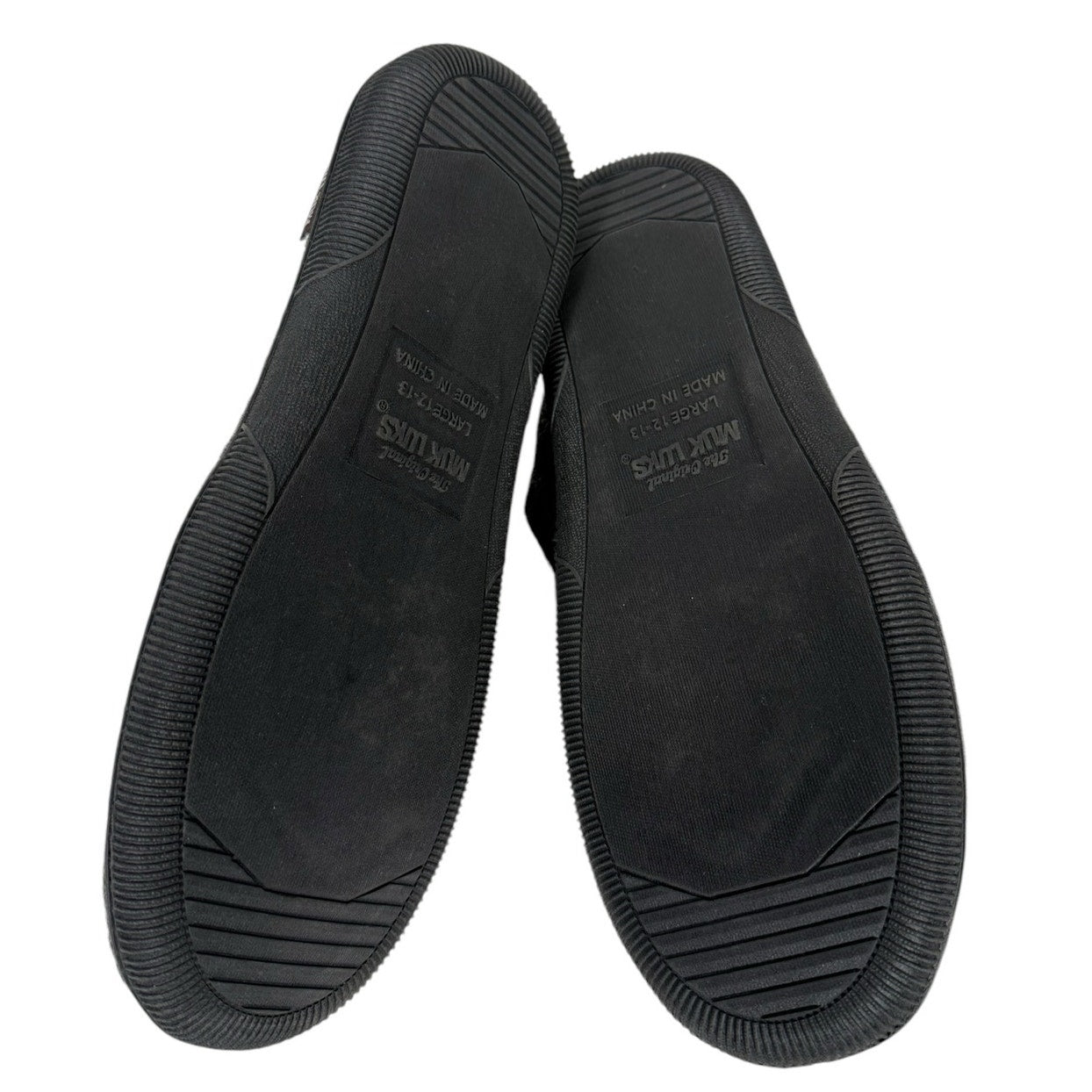 NWT Muk Luks Moccasin Women's Gray Slippers Size Large Fur Lined Memory Foam