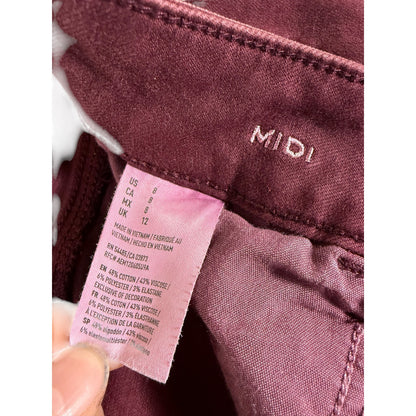 American Eagle Shorts Women Size 8 Midi Maroon