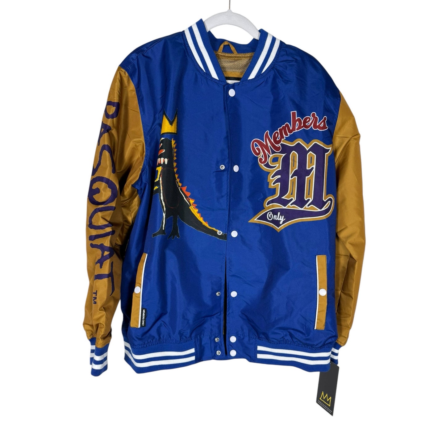 NWT Members Only Jean-Michel Basquat Blue Varsity Windbreaker Size Large