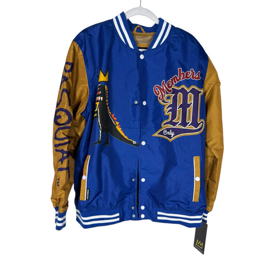 NWT Members Only Jean-Michel Basquat Blue Varsity Windbreaker Size Large