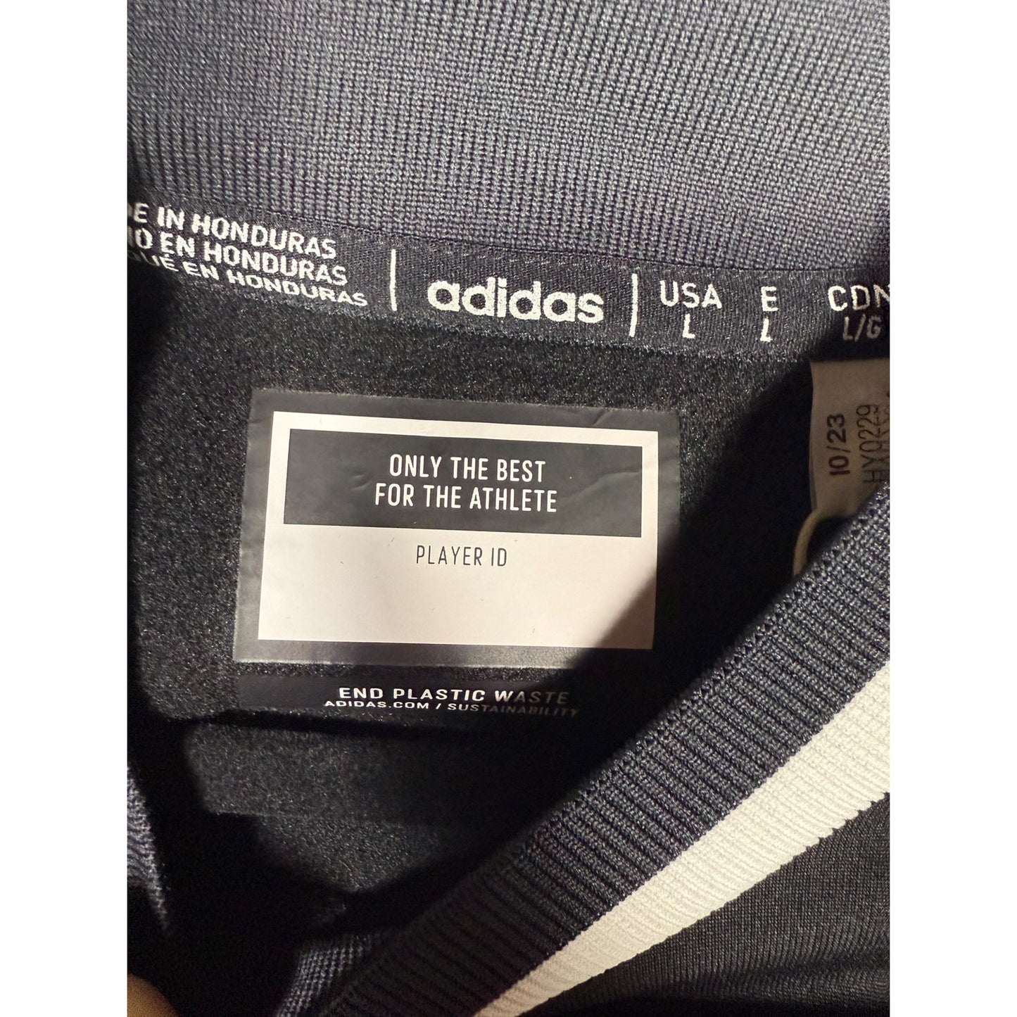 NWT Adidas Sweatshirt Mens L Black/White Varsity Elastic U HBCU Crew Athleisure