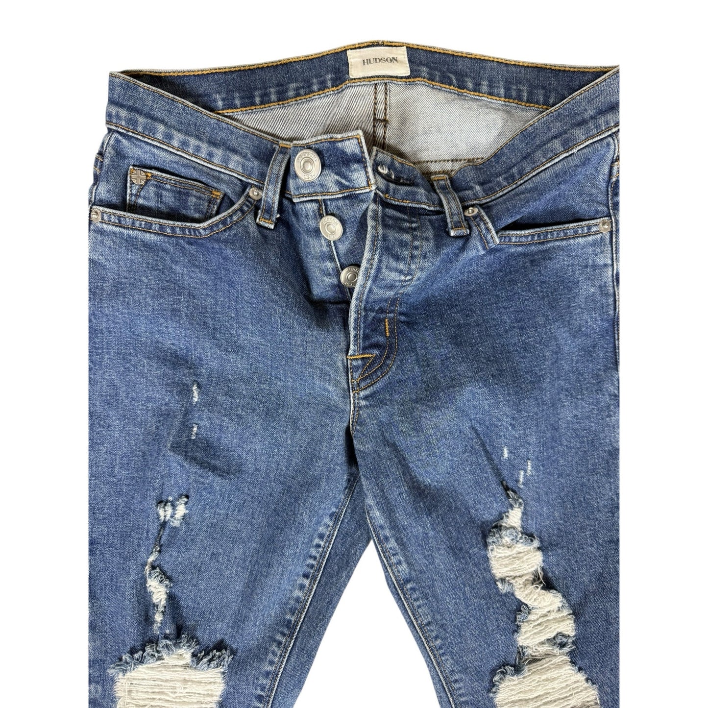 Hudson Jeans Women's 25 Blue Ripped Distressed Ankle