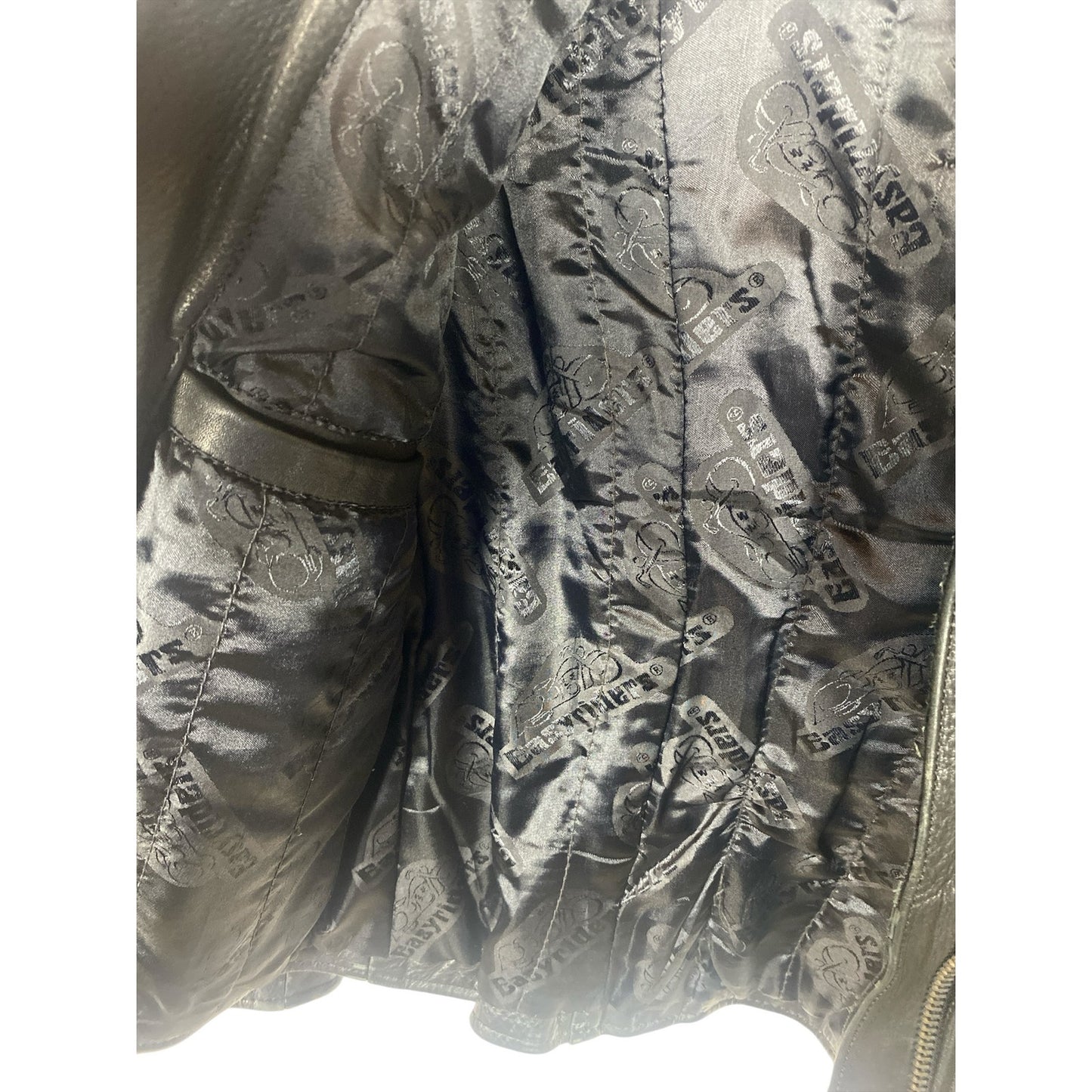 Easy Rider Mens Black genuine leather motorcycle jacket size Medium
