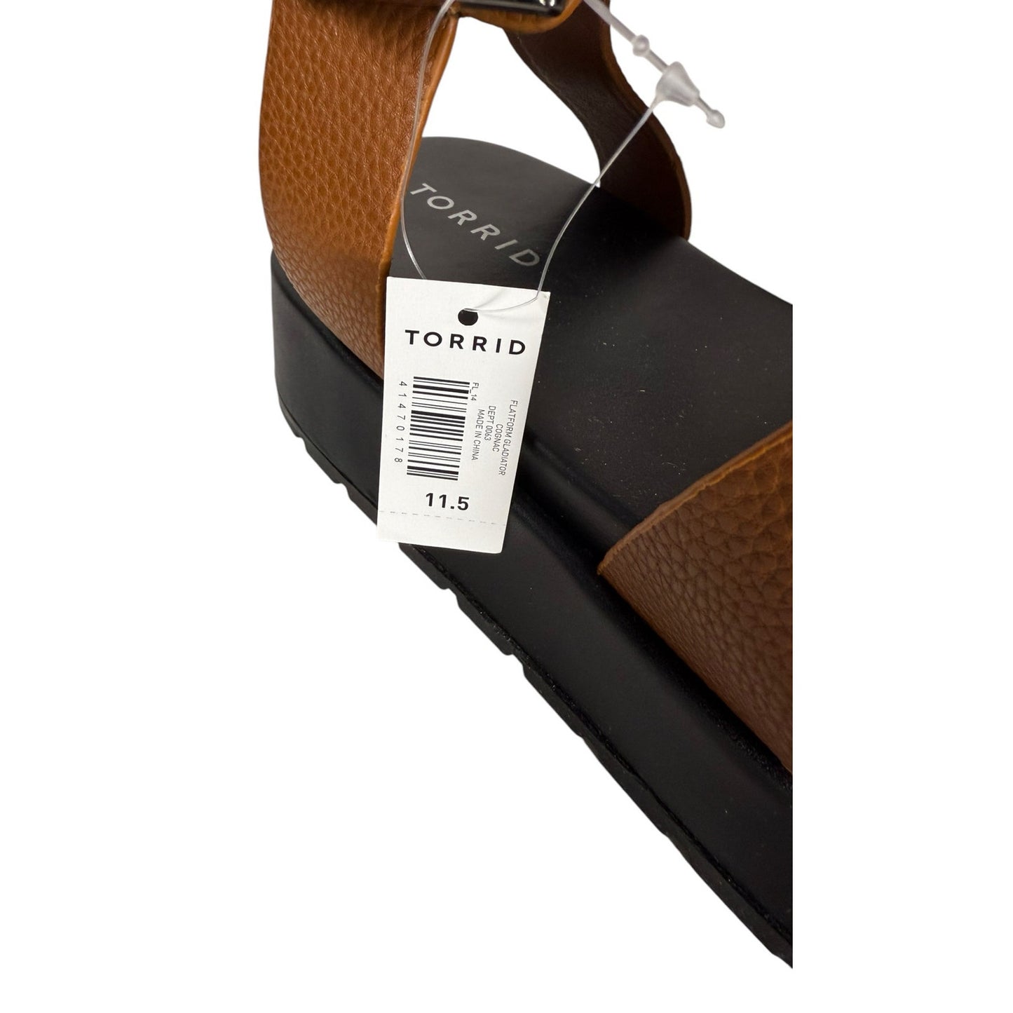 Torrid Flatform Gladiator SZ 11.5 Brown Chunky Faux Leather Platform Sandal NWT