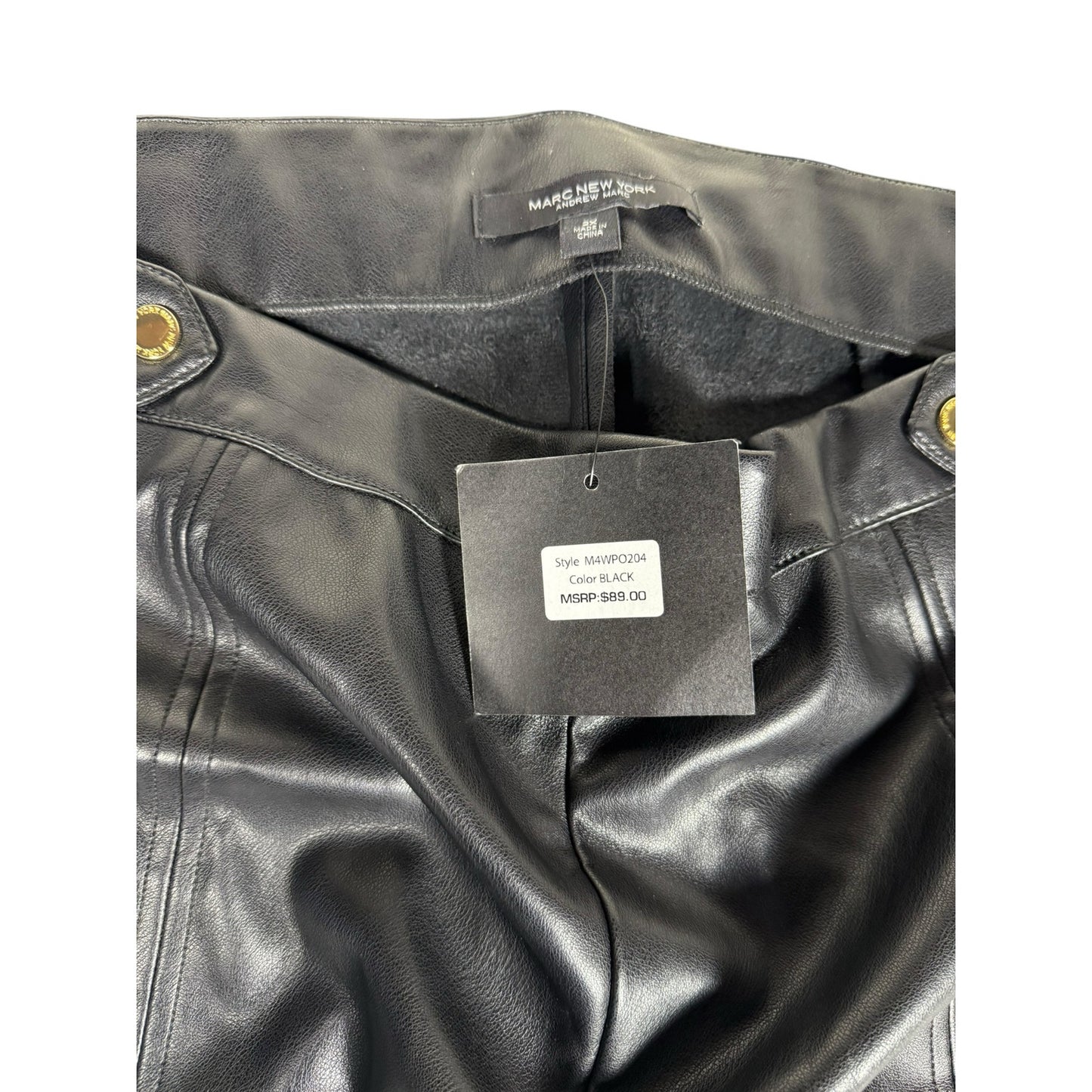 NWT Marc New York Pants Women's Black Size 2X Faux Leather Ankle
