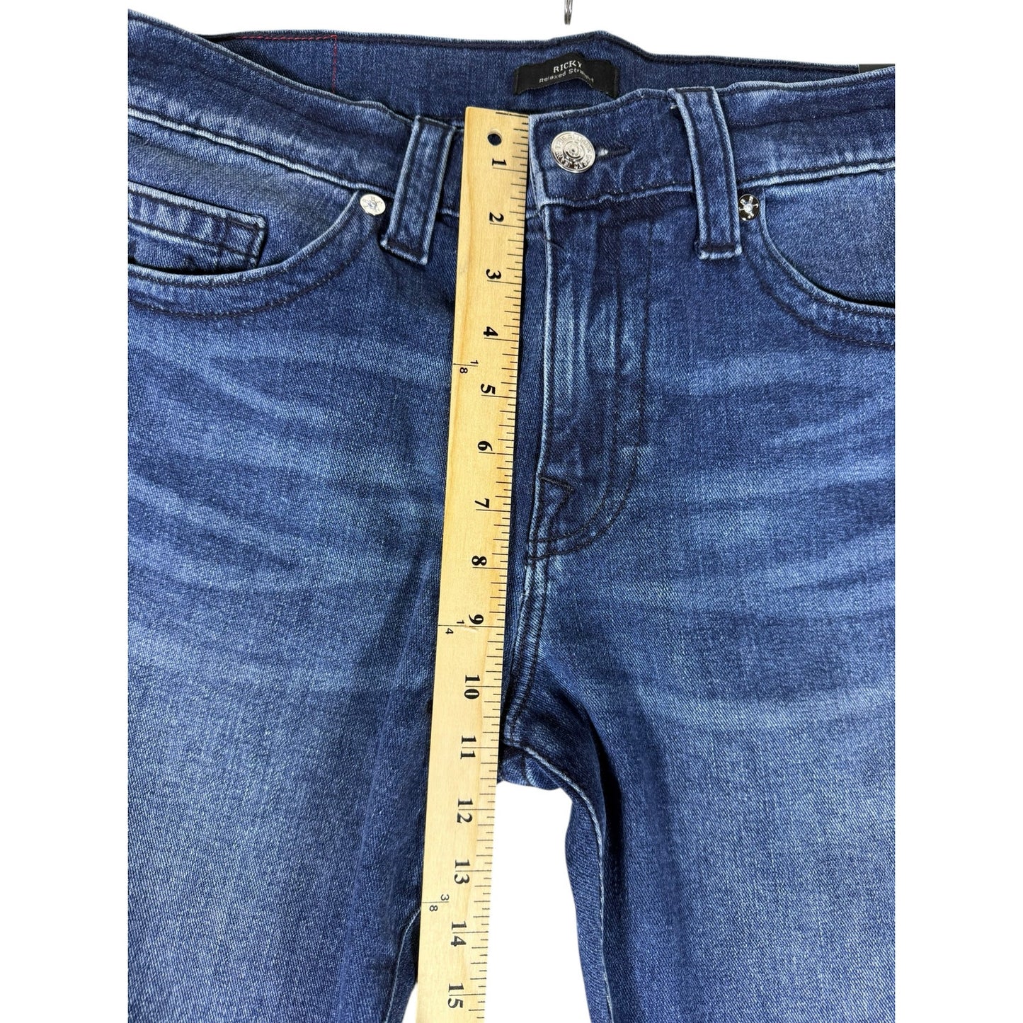 NWT True Religion Jeans Men's Ricky Straight 34 Denim Tidal Wash