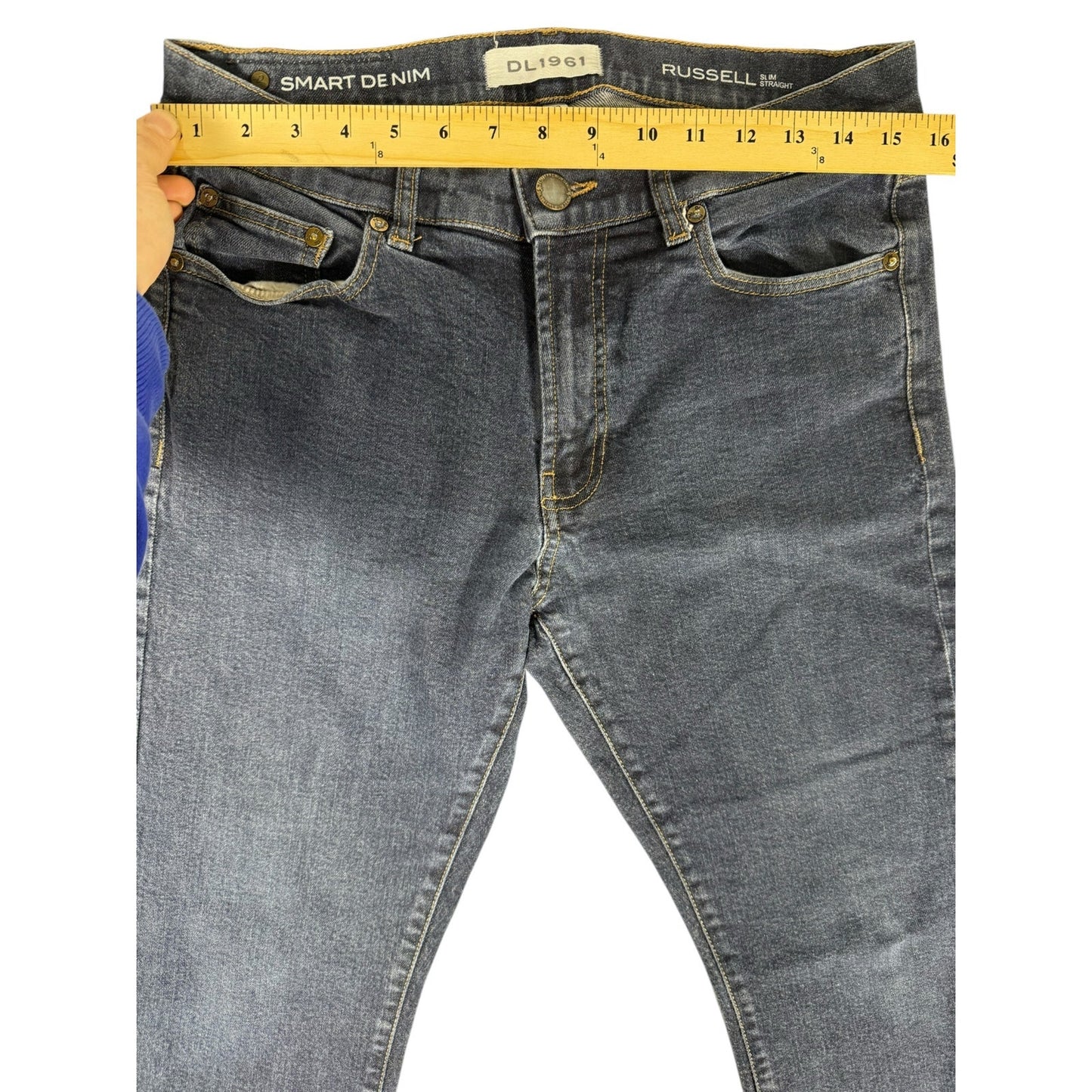 DL1961 Jeans Men Russell Smart Denim Dark Wash Size 32 Slim Straight