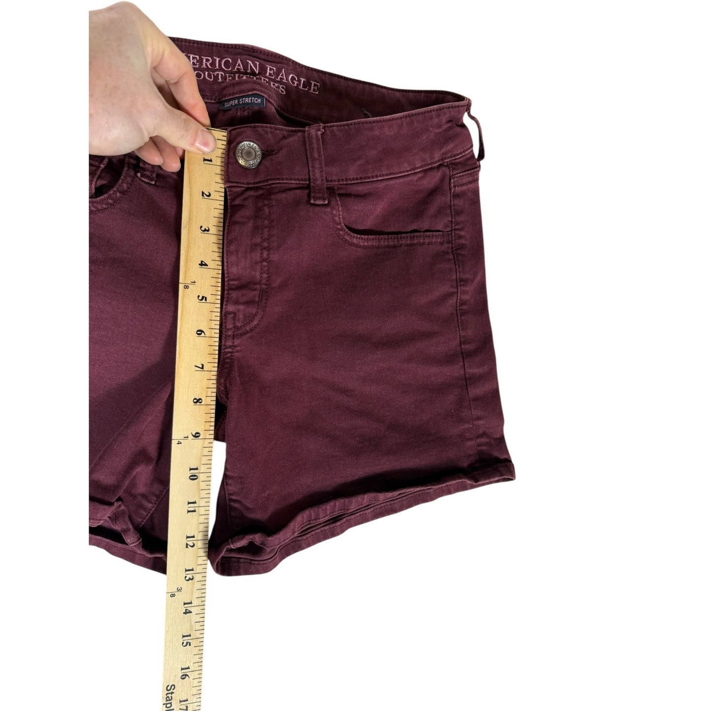 American Eagle Shorts Women Size 8 Midi Maroon