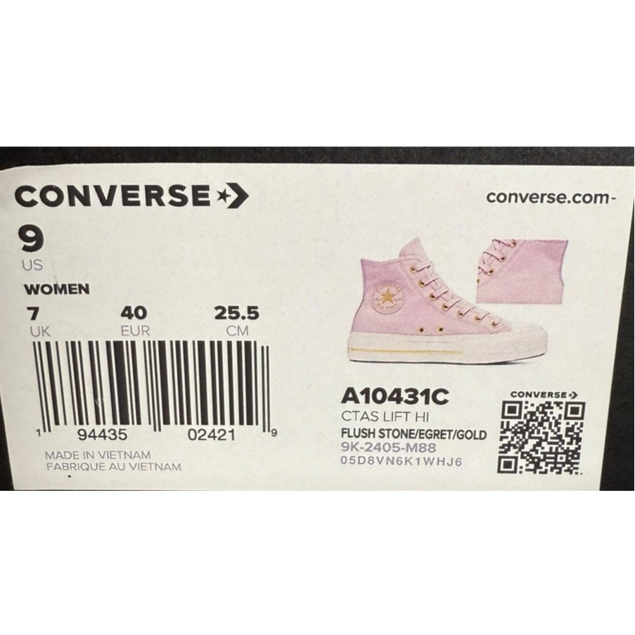 NIB Converse Women's CTAS Lift Hi Flush Stone/Egert/ Gold Size 9 Athlesiure