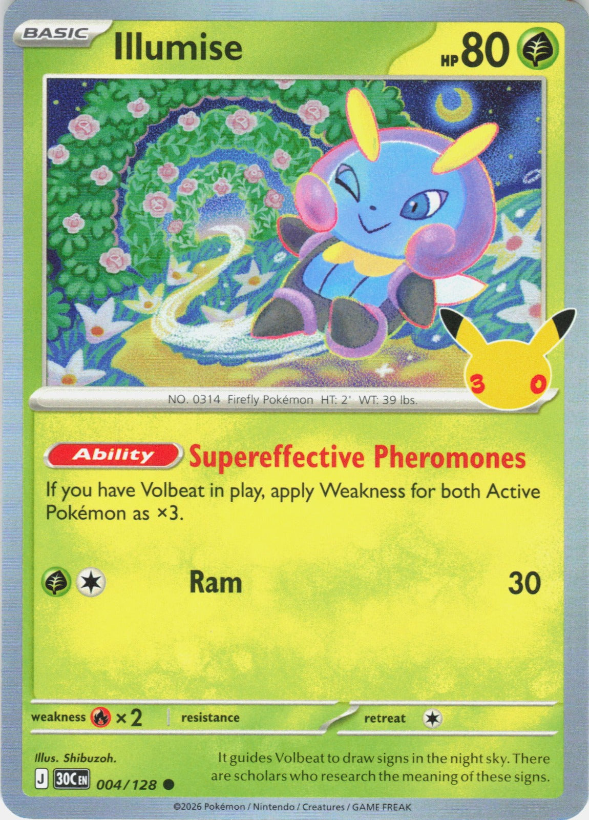 Illumise Holo Common ME: 30th Celebration 004/128 NM