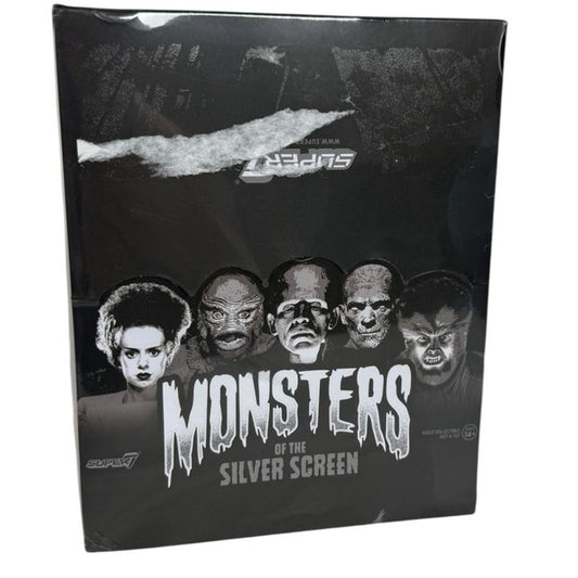New Universal Monsters Of The Silver Screen Super 7 Reaction Figures Sealed Box