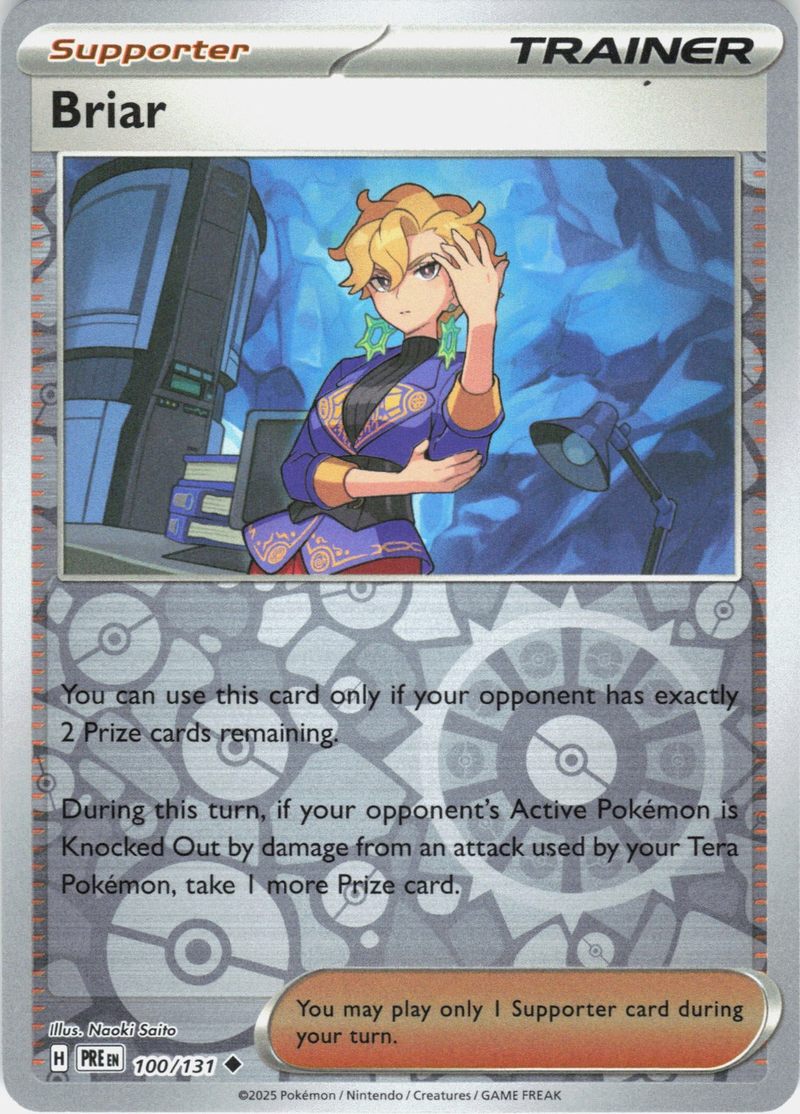 Briar Reverse Holo Uncommon SV: Prismatic Evolutions 100/131 NM