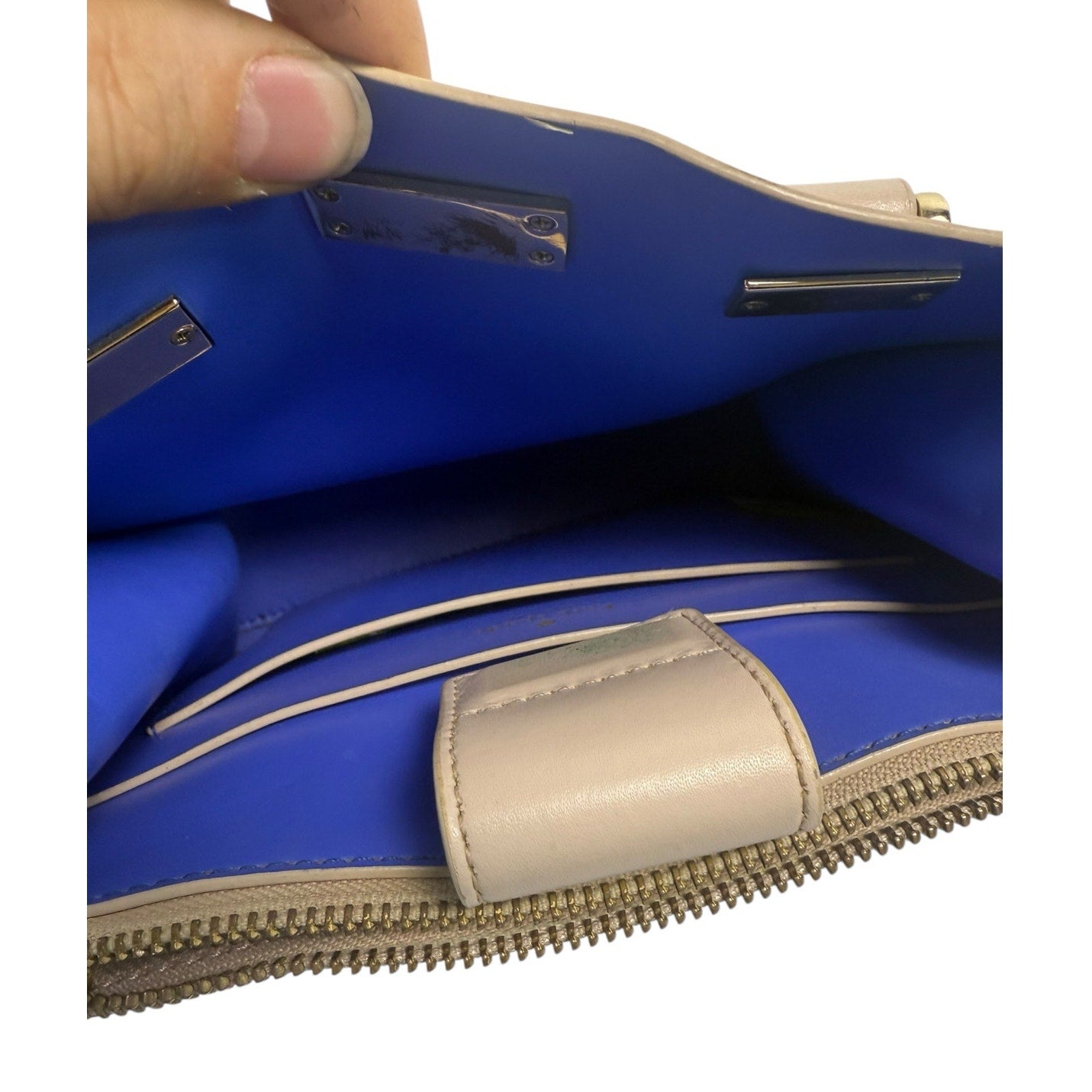 Pre-Loved Kate Spade Arbour Hill Annelle Tote Cream Blue Handles