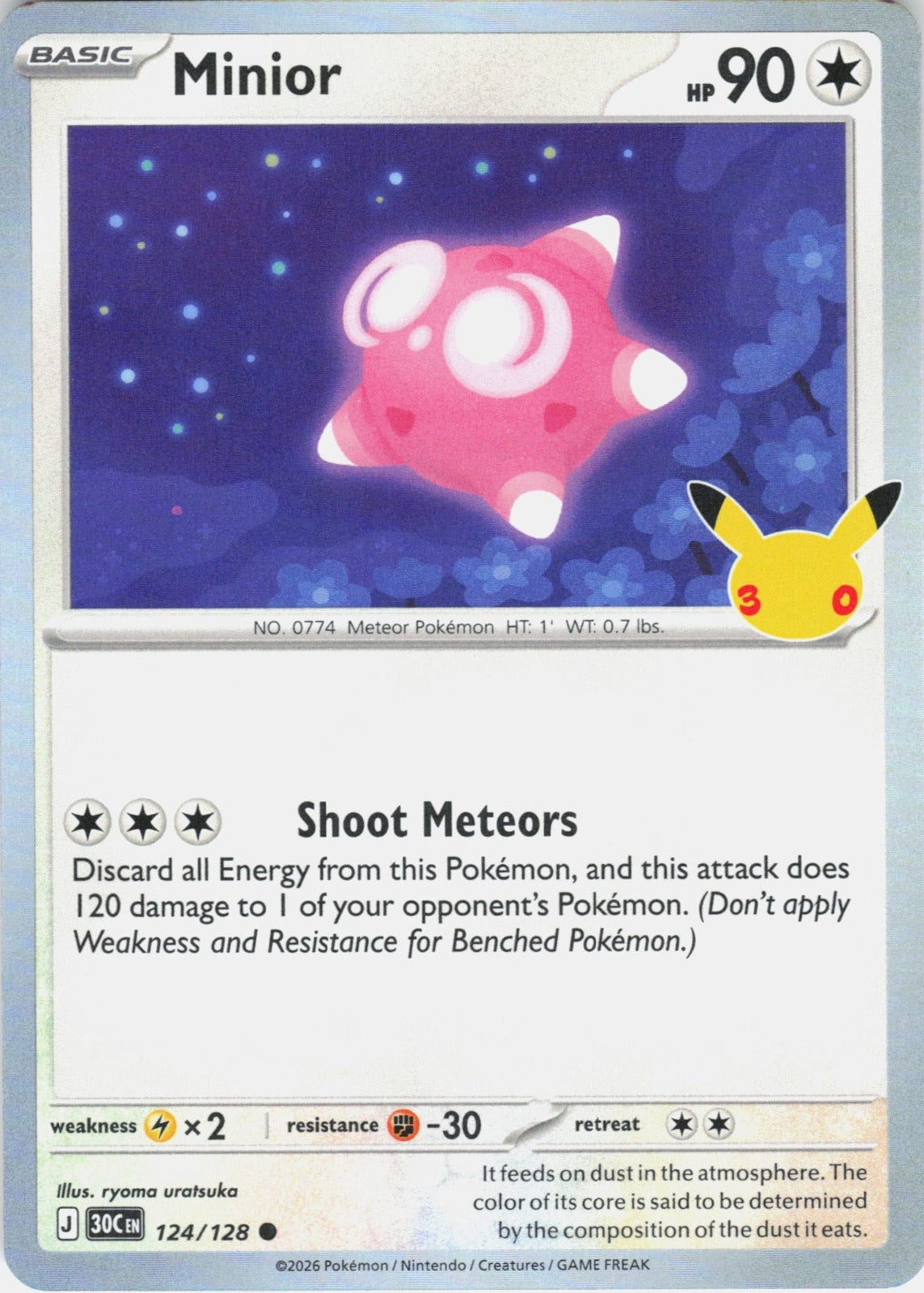 Minior Holo Common ME: 30th Celebration 124/128 NM