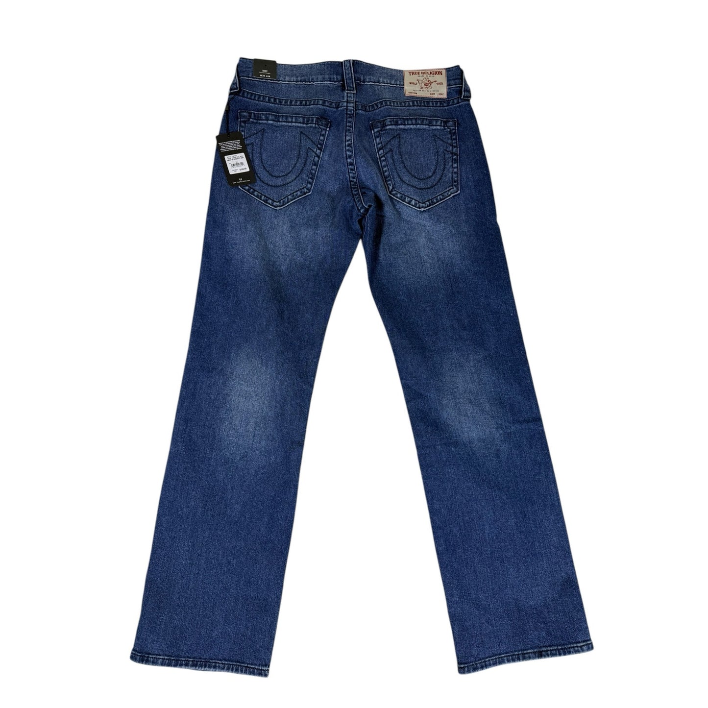 NWT True Religion Jeans Men's Ricky Straight 34 Denim Tidal Wash