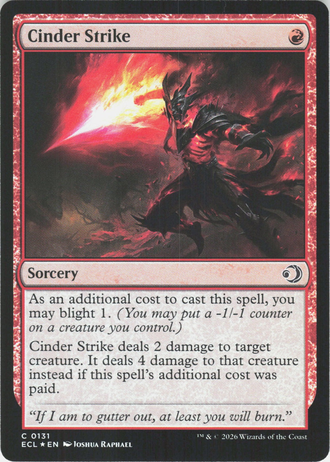 Cinder Strike Foil C Lorwyn Eclipsed 131 NM