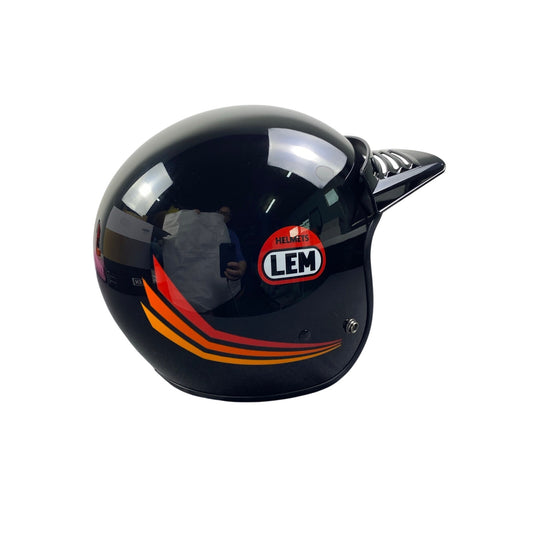 New LEM Helmet-Glossy Black Size Small Half Helmet Motorcycle scooter retro