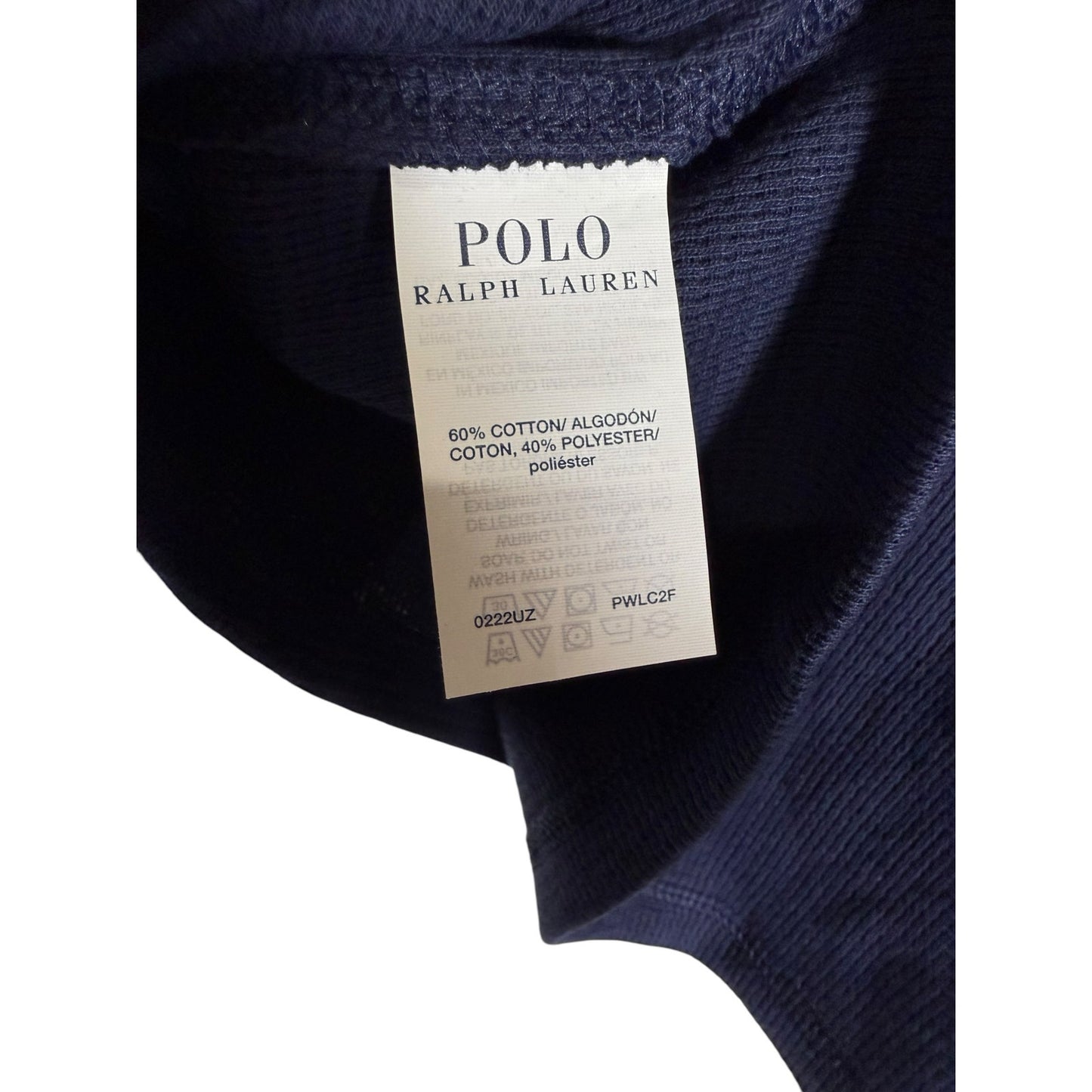 Polo Ralph Lauren Knit Crewneck Waffle Thermal Sleep Shirt Navy Blue NWT Small