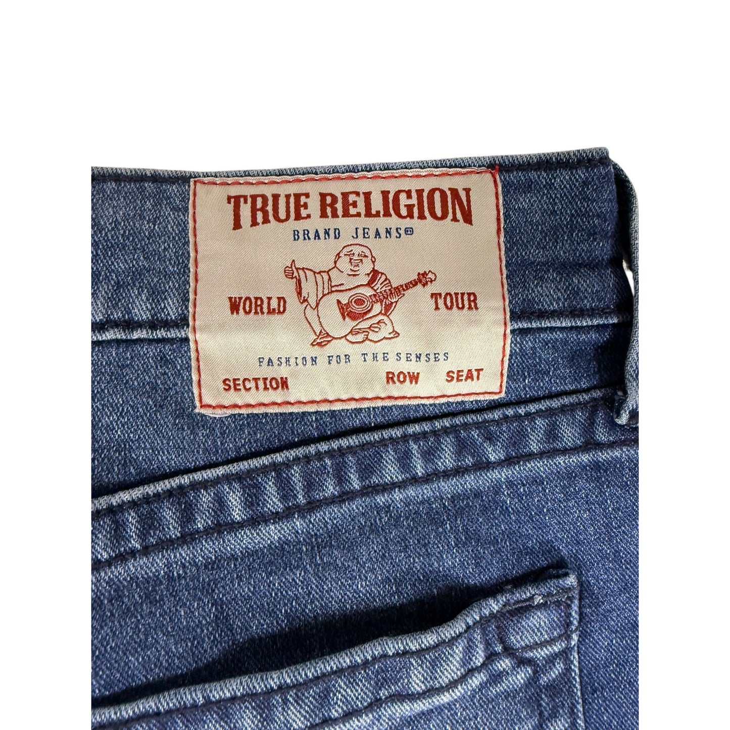 NWT True Religion Jeans Men's Ricky Straight 34 Denim Tidal Wash